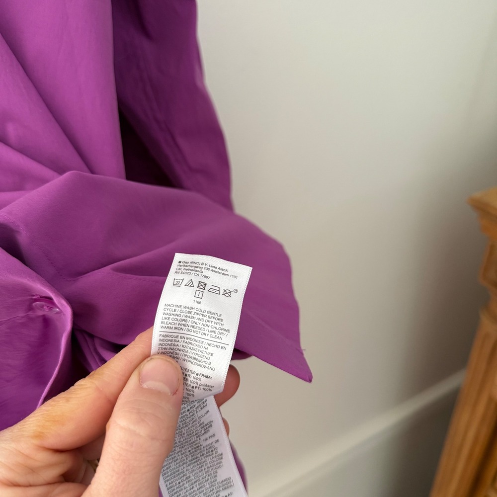 Athleta women's Oversized Poplin Button Down Shirt Purple XS‎ - Picture 4 of 8